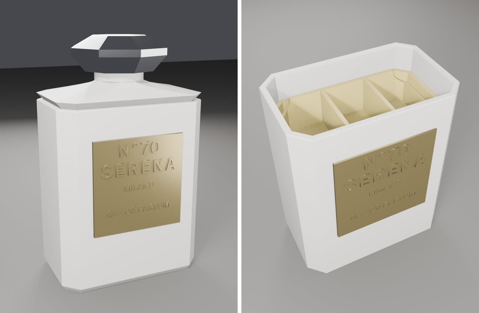Il flacone di Serena: Un portagioie a boccetta di profumo per i suoi settant'anni, col nome sull'etichetta d'oro. Si apre alla spalla: dentro, tre scomparti.